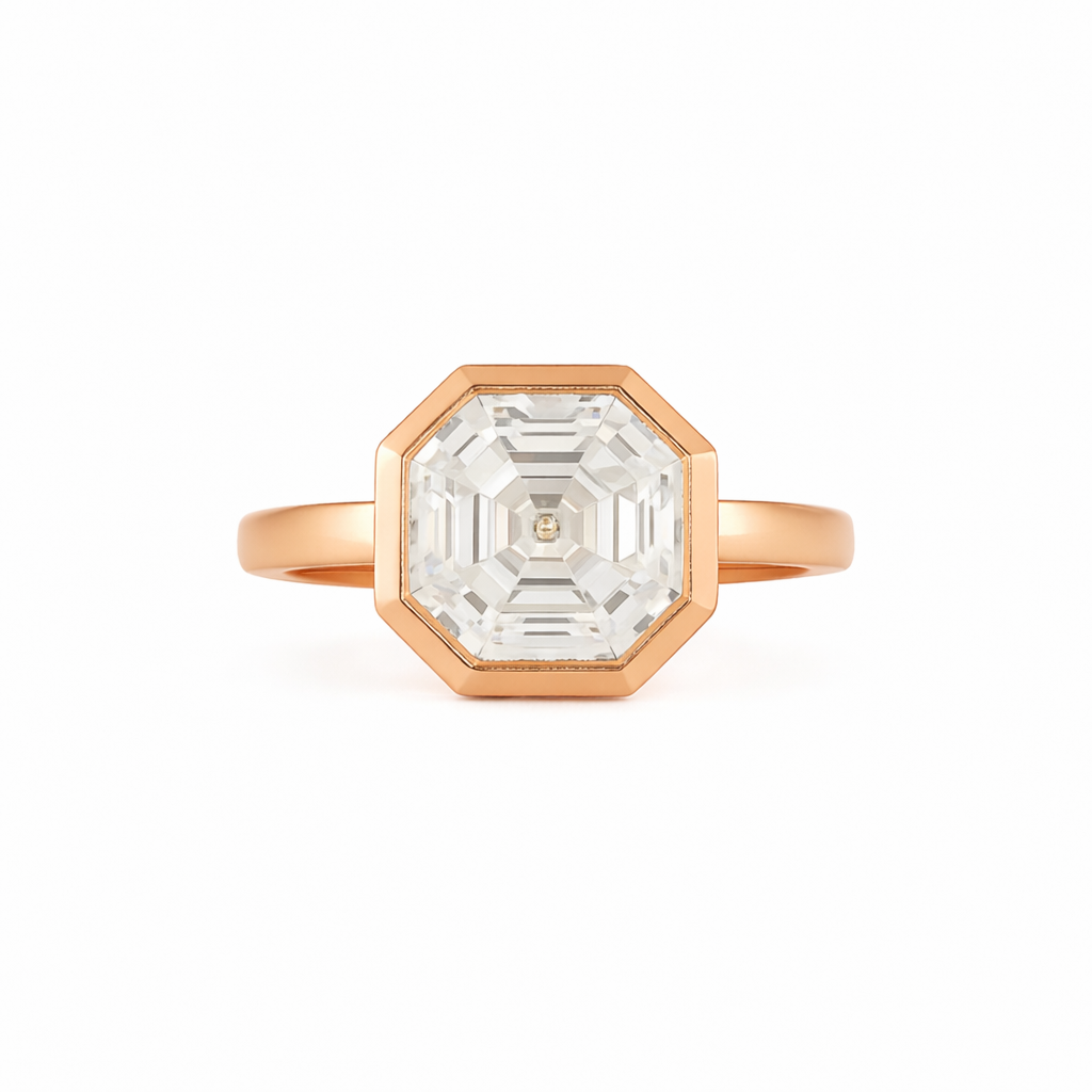 Octagon Cut Engagement Ring