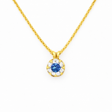 VIVIENNE | 1.54 Ct Old European Brilliant Solitaire Diamond Pendant in 14K Yellow Gold