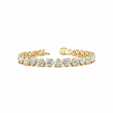 HEART | 14.36 Ct Heart Shape Tennis Bracelet in 14K Yellow Gold