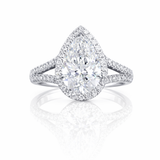 SERAPH | 3.7 Ct Pear Diamond Solitaire on a Split Shank band in 14K White Gold