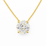 NYRA | 3.03 Ct Round Brilliant Cut Solitaire Pendant in 14K Yellow Gold