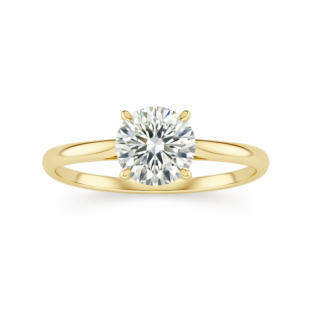 LUMINA | 3.23ct Round Diamond Hidden Halo Engagement Ring in 14K Yellow Gold