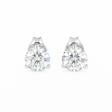 MARTINAE | 3 Ct Round Martini Diamond Stud Earrings  18K White Gold