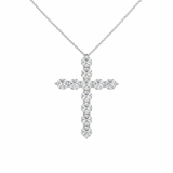 CELESTIA FAITH | 2.01 Ct Round Shape Cross Pendant in 14K WHITE GOLD