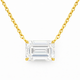 EMERELLE | 3 Ct Emerald Solitaire Pendant in 14K Yellow Gold