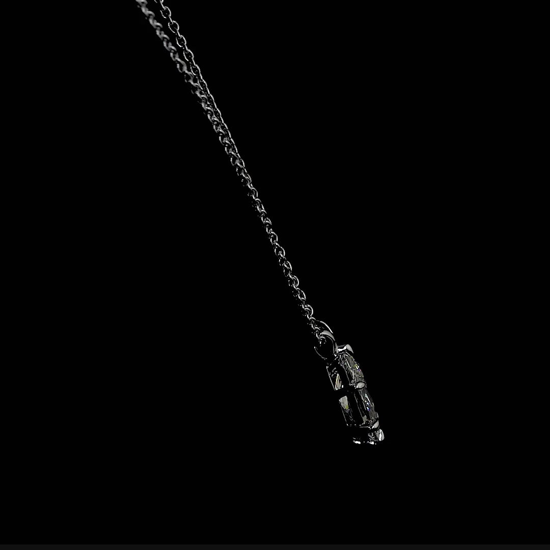ROUNELLE Antique Marquise Solitaire Pendant | 2.07 cts | 14K White Gold